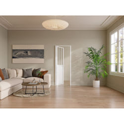 Bloc Porte Réversible En Aluminium Et Verre Trempé Style Atelier - H204 X L83 Cm - Blanc - Ermelo