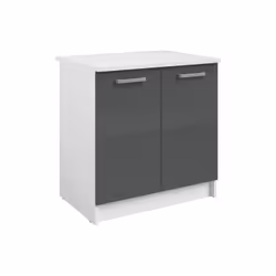 Cuisine Complète - Avec Plan De Travail 240 Cm - Gris Brillant Et Blanc - Trattoria - Vue supplémentaire 2