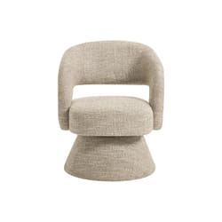 Fauteuil Pivotant En Tissu Texturé Beige Narolia De Maison Céphy