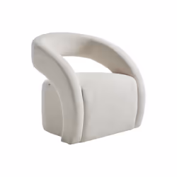 Fauteuil en tissu chenille beige LUCIOTA - Vue supplémentaire 2