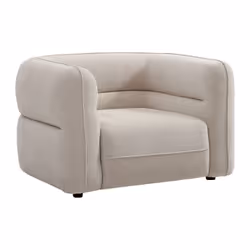 Fauteuil En Tissu Chenille Beige Taliena - Vue supplémentaire 2
