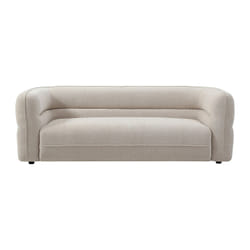 Canapé 3 Places En Tissu Chenille Beige Taliena