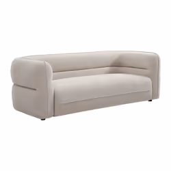 Canapé 3 Places En Tissu Chenille Beige Taliena - Vue supplémentaire 2