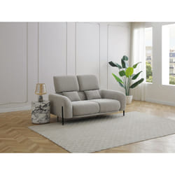 Canapé 2 Places Avec Dossier Relevable En Tissu Gris Clair Aravio