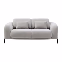 Canapé 2 Places Avec Dossier Relevable En Tissu Gris Clair Aravio - Vue supplémentaire 2