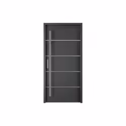 Porte D'Entrée En Acier Pleine Et Inox H207 X L100 Cm Anthracite - Epaisseur 68 Mm - Poussant Droit - Lusada - Vue supplémentaire 2