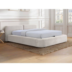 Lit coffre 160 x 200 cm - Tissu - Beige - JUDALO de Maison Céphy
