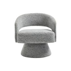 Fauteuil Pivotant En Tissu Chenille Gris Fedote