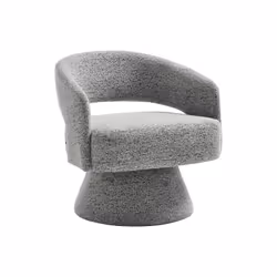 Fauteuil Pivotant En Tissu Chenille Gris Fedote - Vue supplémentaire 2