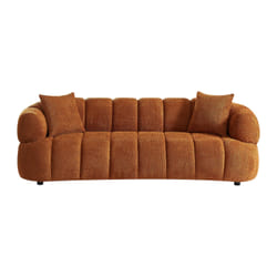 Canapé 3 Places En Tissu Bouclette Terracotta Coliani