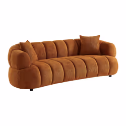 Canapé 3 Places En Tissu Bouclette Terracotta Coliani - Vue supplémentaire 2