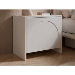 Lot de 2 tables de chevet avec 1 porte - Blanc - NALYRA de Maison Céphy