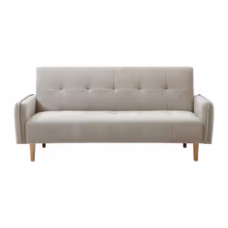 Canapé 3 Places Convertible Clic-clac En Tissu Beige Soniata - Vue supplémentaire 2