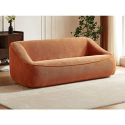 Canapé 3 places en tissu texturé terracotta KIREBA