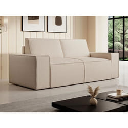 Canapé 3 places en tissu texturé beige AMELIA