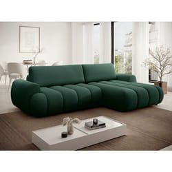 Canapé dangle droit convertible en tissu vert sapin FRIDORA