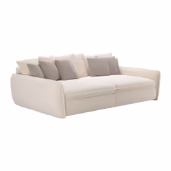 Canapé 4 Places Confort Assise Profonde En Tissu Chenille Beige Gianola De Maison Céphy - Vue supplémentaire 2