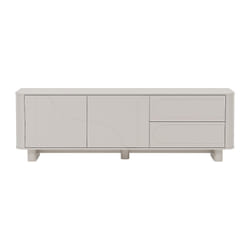 Meuble TV avec 2 portes et 2 tiroirs - Beige - DIGARA