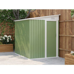 Abri de jardin métal adossé en acier galvanisé vert sauge 315 m² - DAXTON