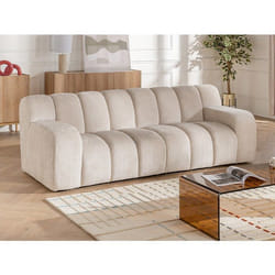 Canapé 3 places en tissu chenille beige BELADON