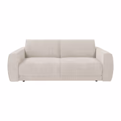 Canapé 3 Places Convertible Express En Tissu Chenille Beige - Couchage 140 Cm - Matelas 13 Cm Vomera De Maison Céphy - Vue supplémentaire 2