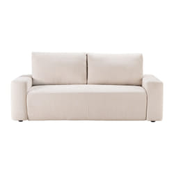 Canapé 4 Places Convertible Express En Tissu Texturé Beige - Couchage 160 Cm - Matelas 13 Cm Daviso