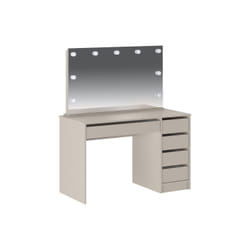 Coiffeuse Avec Miroir À Leds - 5 Tiroirs – Beige - Jenemi