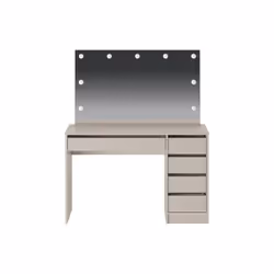 Coiffeuse Avec Miroir À Leds - 5 Tiroirs – Beige - Jenemi - Vue supplémentaire 2