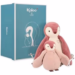 Doudou - KALOO - Complices - Duo Peluches Manchots - Rose - 15 cm et 25 cm
