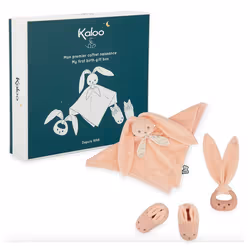 Coffret cadeau naissance - Lapinoo - Pêche - Doudou - Chaussons - Anneau de dentition