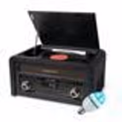 Micro-Chaîne Muse MT-115W - Radio FM - Stéréo Puissance 20W - 33/45/78 tours - CD - Ampoule DIAMS LED