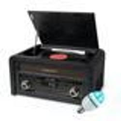 Micro-Chaîne Muse MT-115W - Radio FM - Stéréo Puissance 20W - 33/45/78 tours - CD - Ampoule DIAMS LED