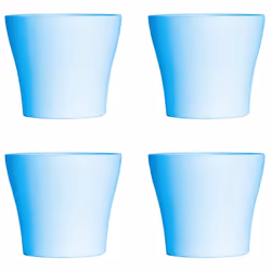 Lot de 4 Pots à Fleurs en Plastique Bleu Avec Cache-Pot GH629BL St Helens Home and Garden - 20 Cm x 14.5 Cm
