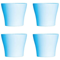 Lot de 4 Pots à Fleurs en Plastique Bleu Avec Cache-Pot GH629BL St Helens Home and Garden - 20 Cm x 14.5 Cm