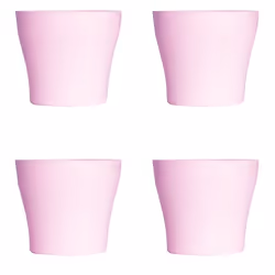Lot de 4 Pots à Fleurs en Plastique Rose Avec Cache-Pot GH629PK St Helens Home and Garden - 20 Cm x 14.5 Cm