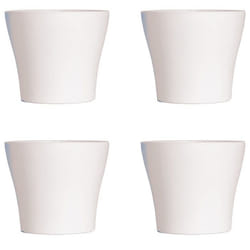 Lot de 4 Pots à Fleurs en Plastique Blanc Avec Cache-Pot GH629W St Helens Home and Garden - 20 Cm x 14.5 Cm