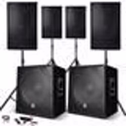 Système Sonorisation Complet 4400W 4 Enceintes 2 Subwoofers USB/BLUETOOTH CABLE PC + Pieds Prestations SONO DJ PA