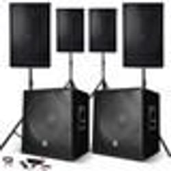 Système Sonorisation Complet 4400W 4 Enceintes 2 Subwoofers USB/BLUETOOTH CABLE PC + Pieds Prestations SONO DJ PA