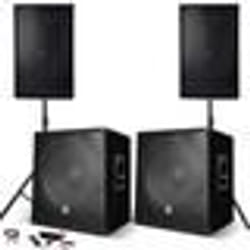 PACK SONO Complet 2800W 2 Enceintes 2 Subwoofers USB/BLUETOOTH CABLE PC + Pieds Prestations SONO DJ PA