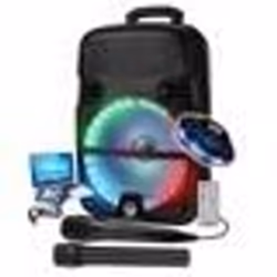 Enceinte sono Karaoké MYDJ MDJ12 Ring à LEDs RVB 600W 12 USB Bluetooth TWS PC Micros VHF et filaire lumière OVNI
