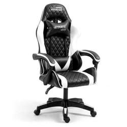 Amstrad ULTIMATE-WHITE Fauteuil / Chaise de bureau Gamer coloris blanche & rouge - coussin lombaire & appuie tête