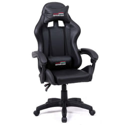 Amstrad AMS-800-DARK Fauteuil / Chaise de bureau Gamer coloris noir - coussin lombaire & appuie tête