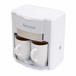 Cafetière 2 Tasses Duo Techwood TCA-202 Puissance : 420-500W - Coloris Blanc - deux tasses en porcelaine inclus