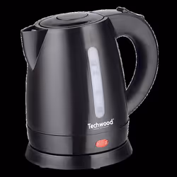 Bouilloire Electrique Techwood TB-1036 Capacité 1L - 1600W Arrêt de sécurité en cas de surchauffe Indicateur niveau deau noir