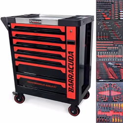 Servante datelier/ Chariot Barracuda Tools CUDA Max XXL 8 tiroirs 6 outillés 4 roues 2 freins Chariot MECANICIEN GARAGISTE