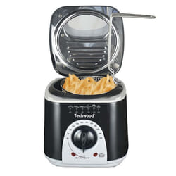 Friteuse Techwood TFF-86 1L 950W - 2 en 1 Fondue Bac à huile de capacité 1L - coloris Noir