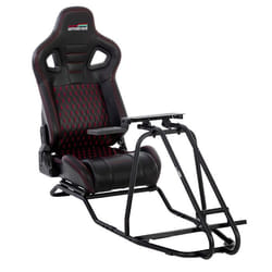 Amstrad AMS-RACING-PRO Siège de simulateur course avec support pour volant & levier de vitesse - Confort Baquet et Châssis Acier