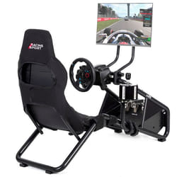 Amstrad AMS-RACING-DRIFT Siège de simulateur course avec support pour volant & levier de vitesse - Support écran jusquà 40