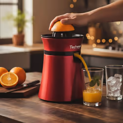 Techwood Tpf-35, Presse Agrumes Electrique 1l Rouge Avec Pieds Anti-dérapants, Bol Verseur Translucide Gradué - Vue supplémentaire 2