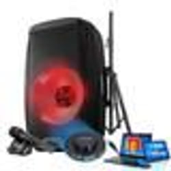 Enceinte SONO DJ Boomer 15 à LED - 2000W USB SD Bluetooth TWS FM pied Câble PC ORDI Smartphone LIGHT ANNIMATION LED
